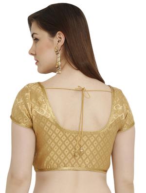 self-design brocade blouse with drawstring - 15805805 - Standard Image - 3