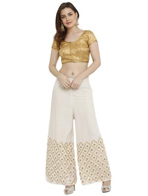 self-design brocade blouse with drawstring - 15805805 - Standard Image - 4