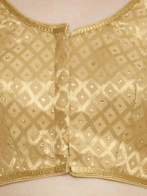 self-design brocade blouse with drawstring - 15805805 - Standard Image - 5