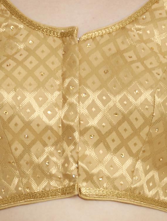 self-design brocade blouse with drawstring - 15805805 - Zoom Image - 5