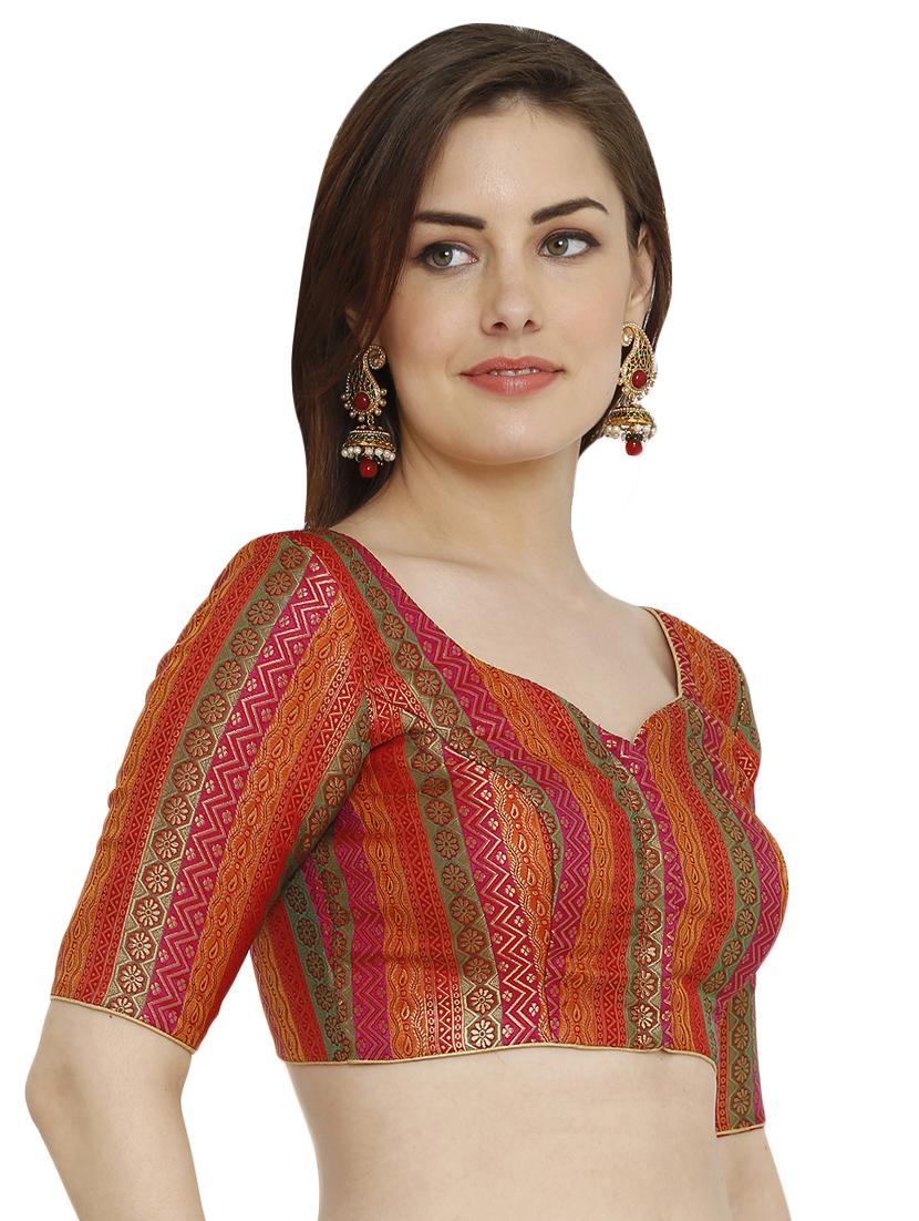 self-design brocade blouse - 15805813 - Zoom Image - 2