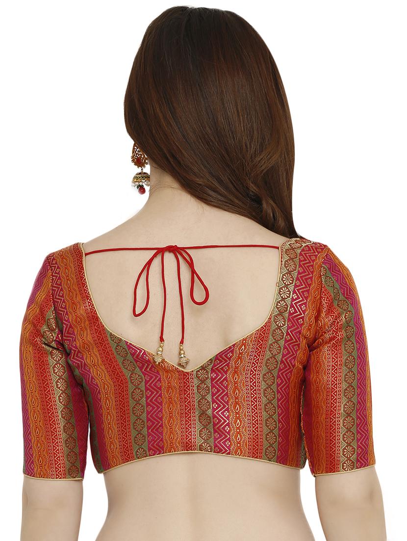 self-design brocade blouse - 15805813 - Zoom Image - 3