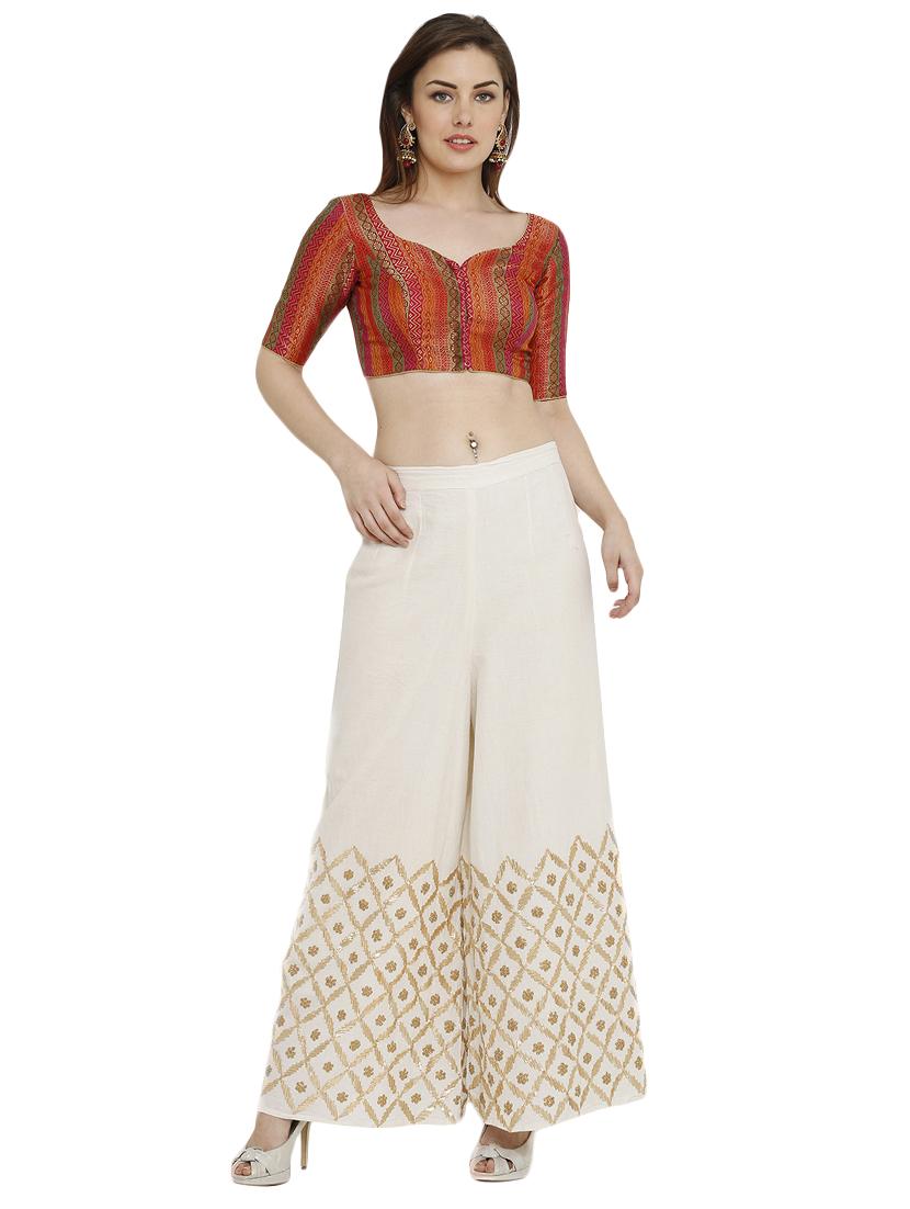 self-design brocade blouse - 15805813 - Zoom Image - 4