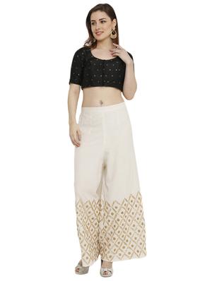 self-design brocade blouse with drawstring - 15805819 - Standard Image - 4