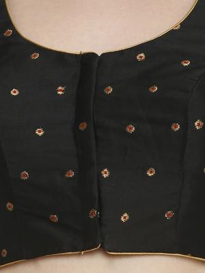 self-design brocade blouse with drawstring - 15805819 - Standard Image - 5