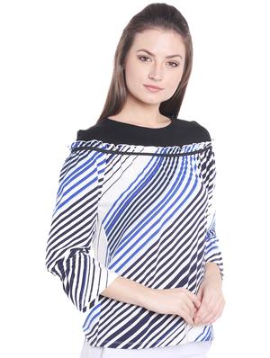 frill trim striped top - 15805851 - Standard Image - 2