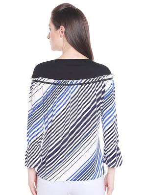 frill trim striped top - 15805851 - Standard Image - 3