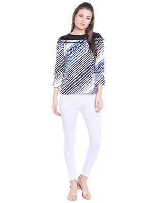 frill trim striped top - 15805851 - Standard Image - 4