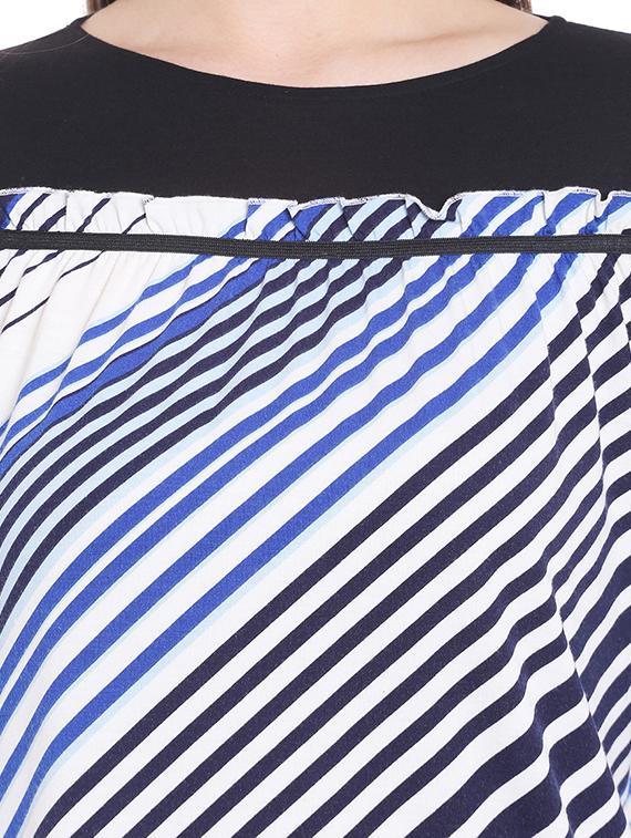 frill trim striped top - 15805851 - Zoom Image - 5