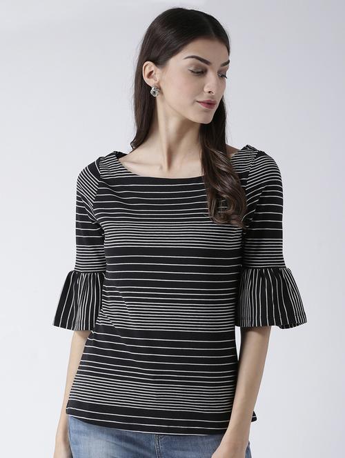 bell sleeved striped top - 15805876 - Very Small Image - 1
