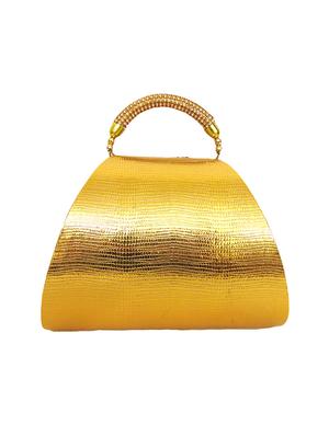 gold leatherette (pu) ethnic handbag - 15806115 - Standard Image - 2