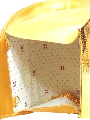 gold leatherette (pu) ethnic handbag - 15806115 - Standard Image - 3