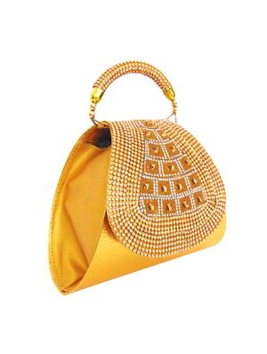 gold leatherette (pu) ethnic handbag - 15806115 - Standard Image - 4