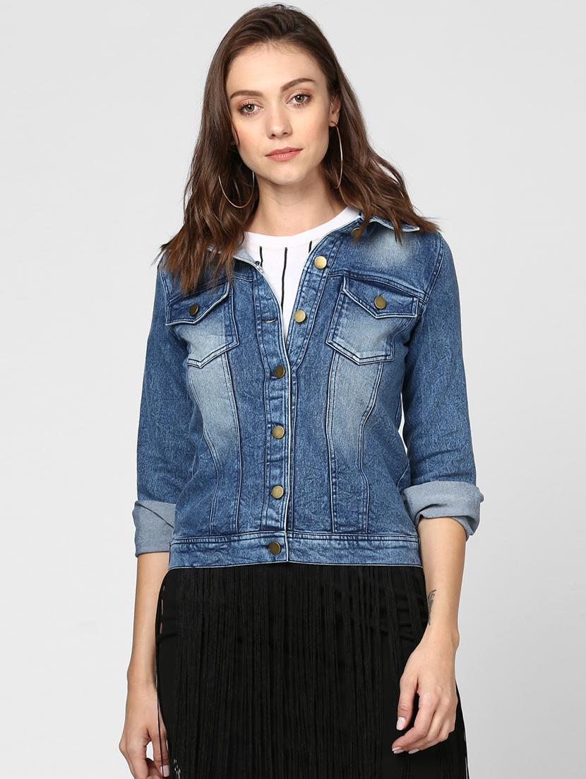 pocket detail button up denim jacket - 15806224 - Zoom Image - 1