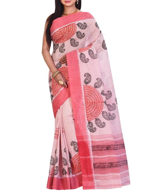 printed tant saree - 15806257 - Standard Image - 1