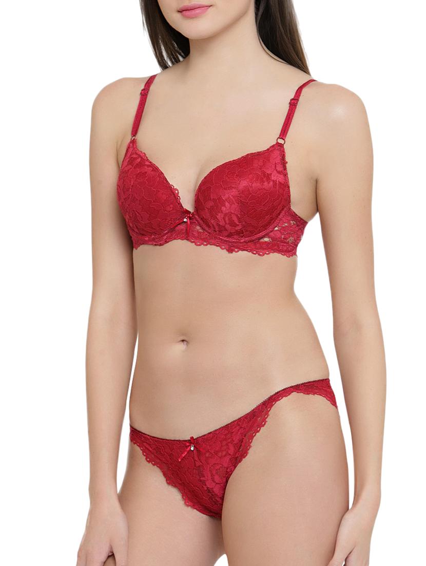 lace detail bra & panty set - 15806350 - Zoom Image - 2