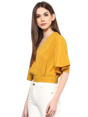kimono sleeved pleated crop top - 15807334 - Standard Image - 2