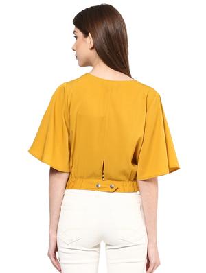 kimono sleeved pleated crop top - 15807334 - Standard Image - 3