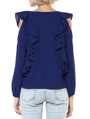 cold shoulder ruffle top - 15807599 - Standard Image - 3