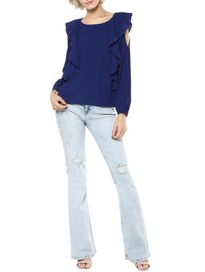 cold shoulder ruffle top - 15807599 - Standard Image - 4