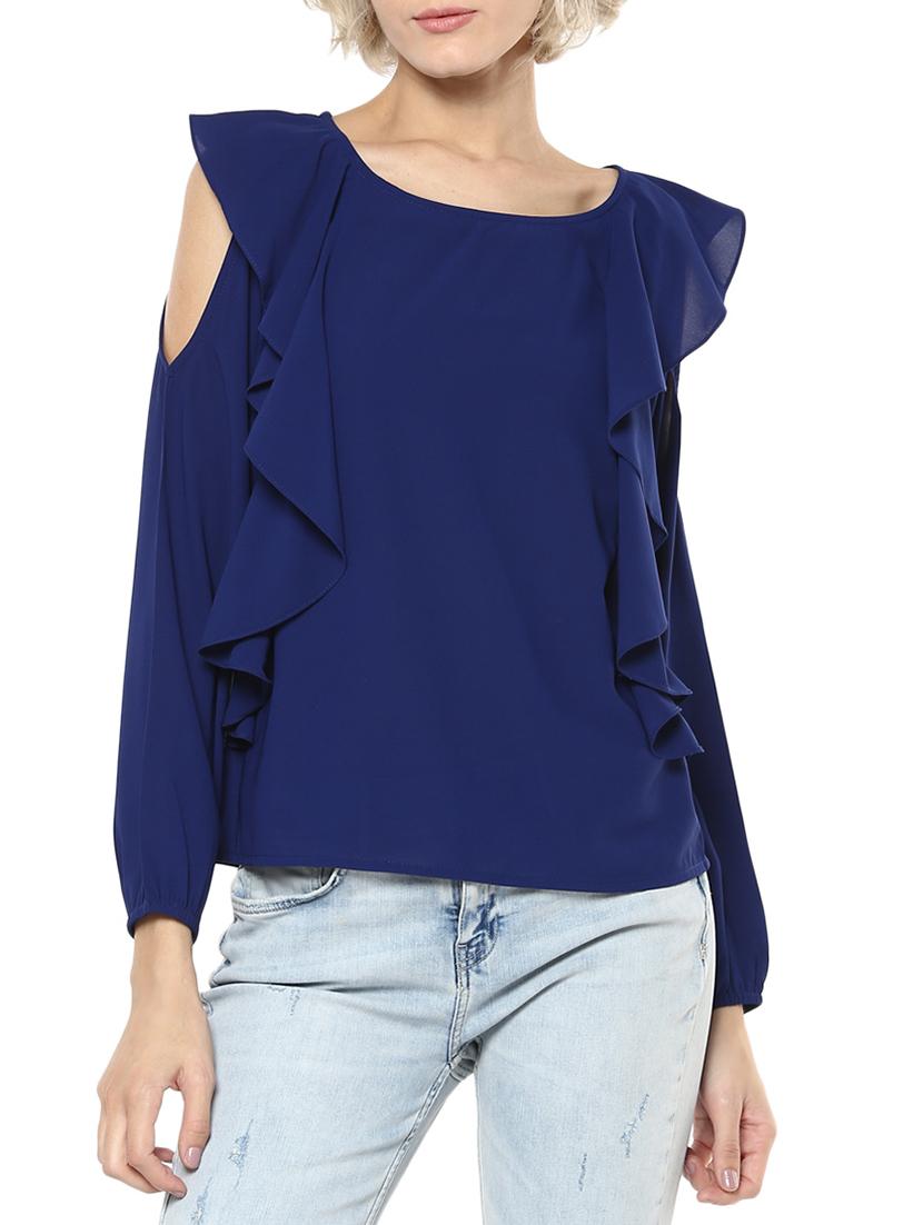 cold shoulder ruffle top - 15807599 - Zoom Image - 1
