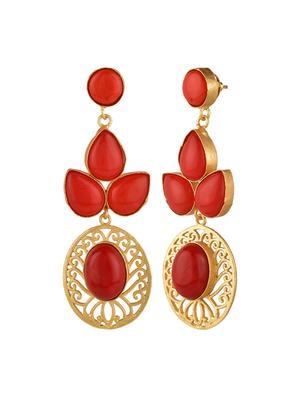 gold metal drop earring - 15810123 - Standard Image - 2