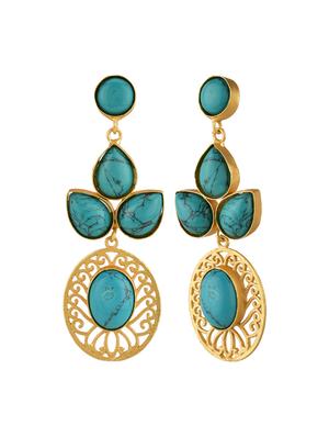 blue metal drop earring - 15810124 - Standard Image - 2