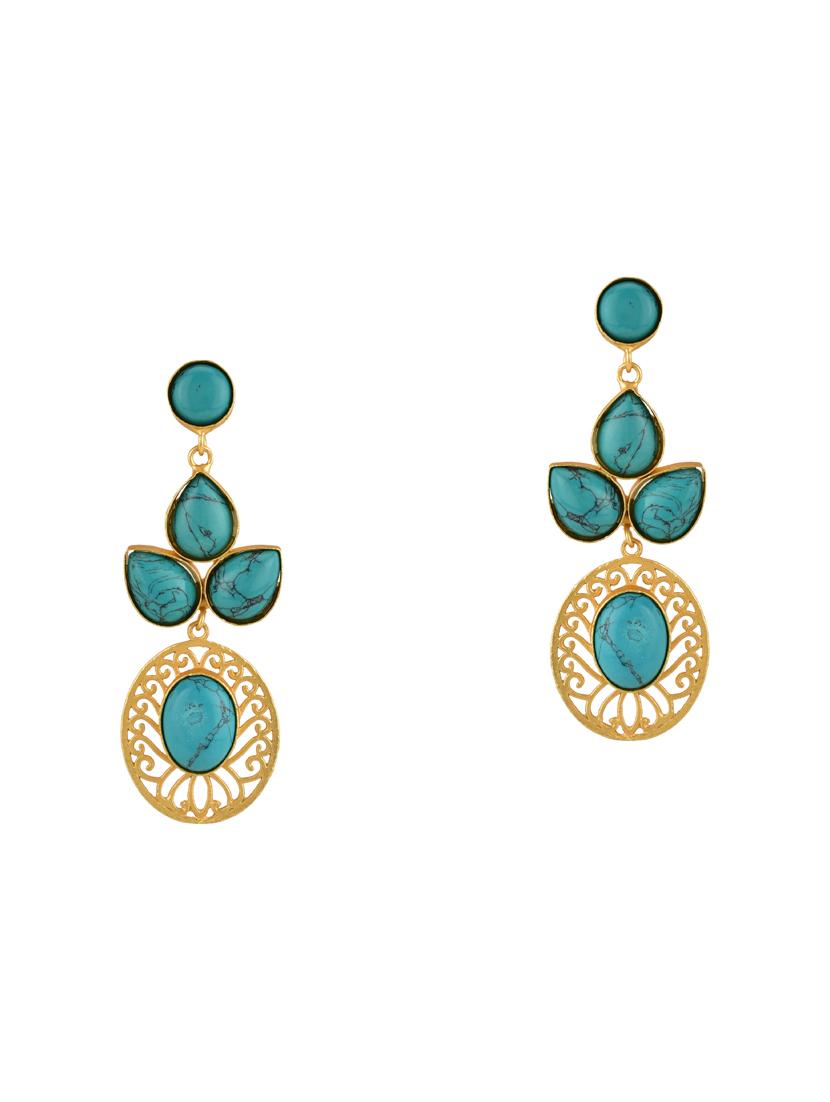 blue metal drop earring - 15810124 - Zoom Image - 1