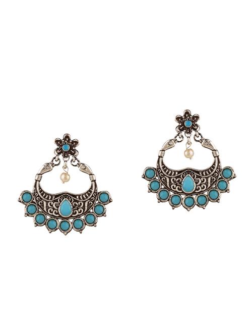 blue metal drop earring - 15810138 - Standard Image - 1