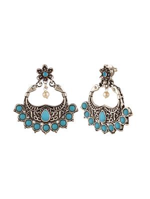 blue metal drop earring - 15810138 - Standard Image - 2