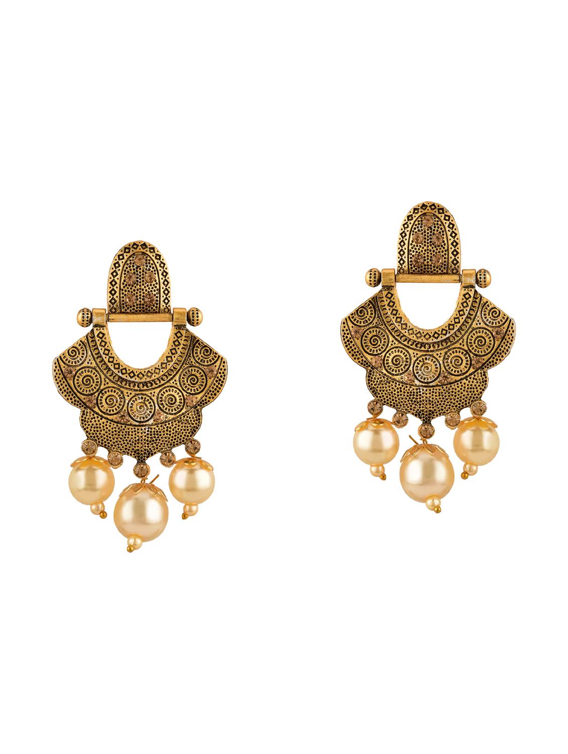 silver metal drop earring - 15810154 - Zoom Image - 1