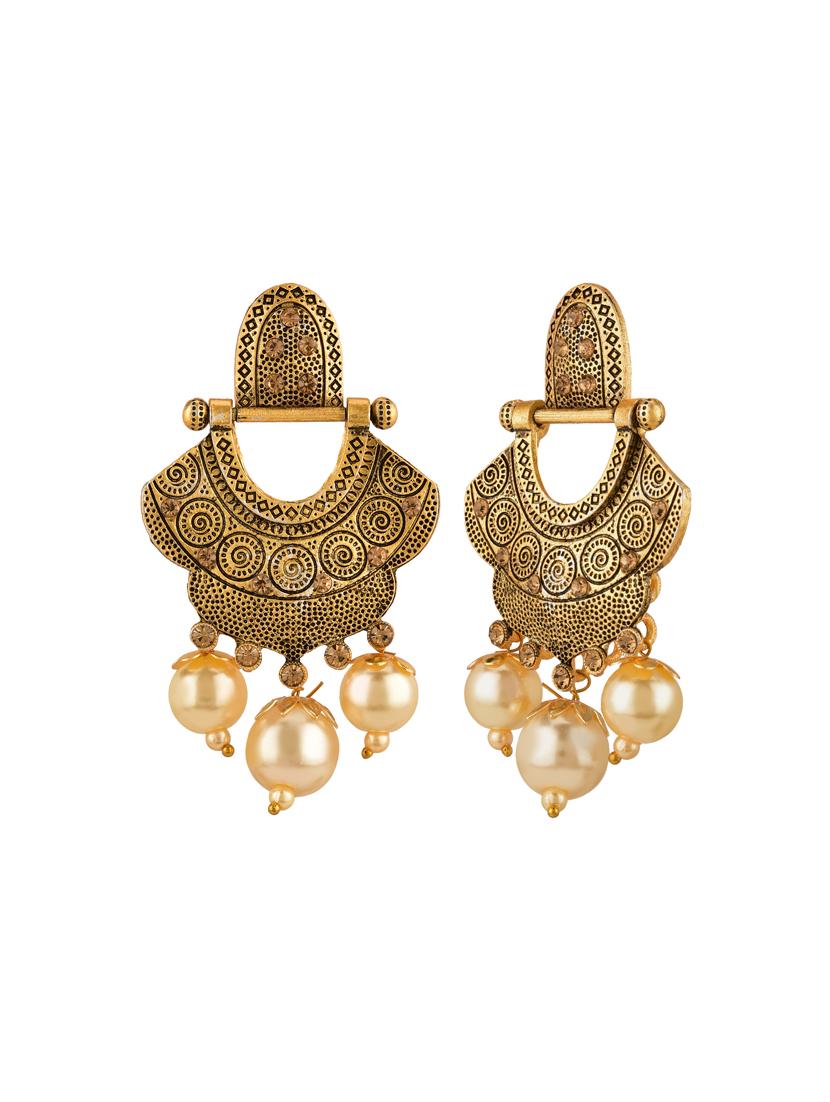 silver metal drop earring - 15810154 - Zoom Image - 2