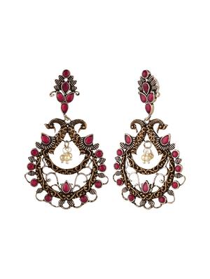 silver metal drop earring - 15810164 - Standard Image - 2