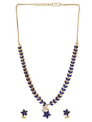 blue metal necklaces and earring - 15810193 - Standard Image - 2