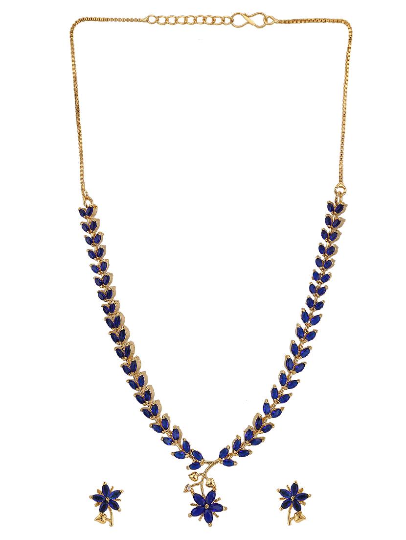 blue metal necklaces and earring - 15810193 - Zoom Image - 2