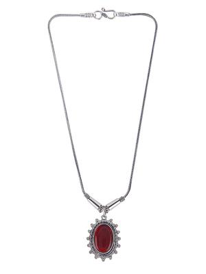 silver metal chain necklace - 15810303 - Standard Image - 2