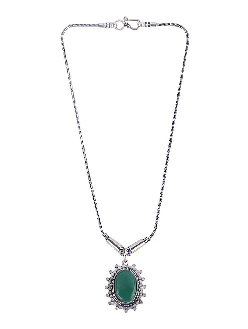 green silver metal chain pendant - 15810304 - Zoom Image - 2