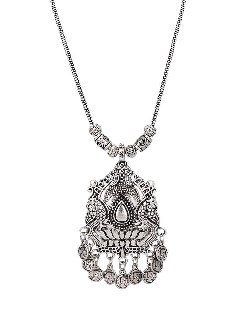 silver metal chain necklace - 15810322 - Zoom Image - 1