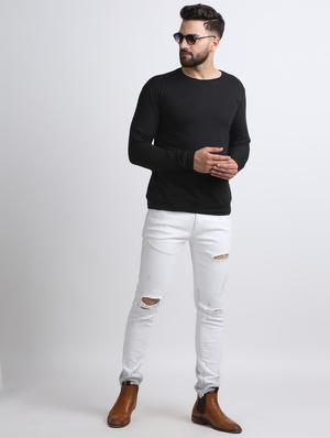 black solid t-shirt - 15811049 - Standard Image - 4