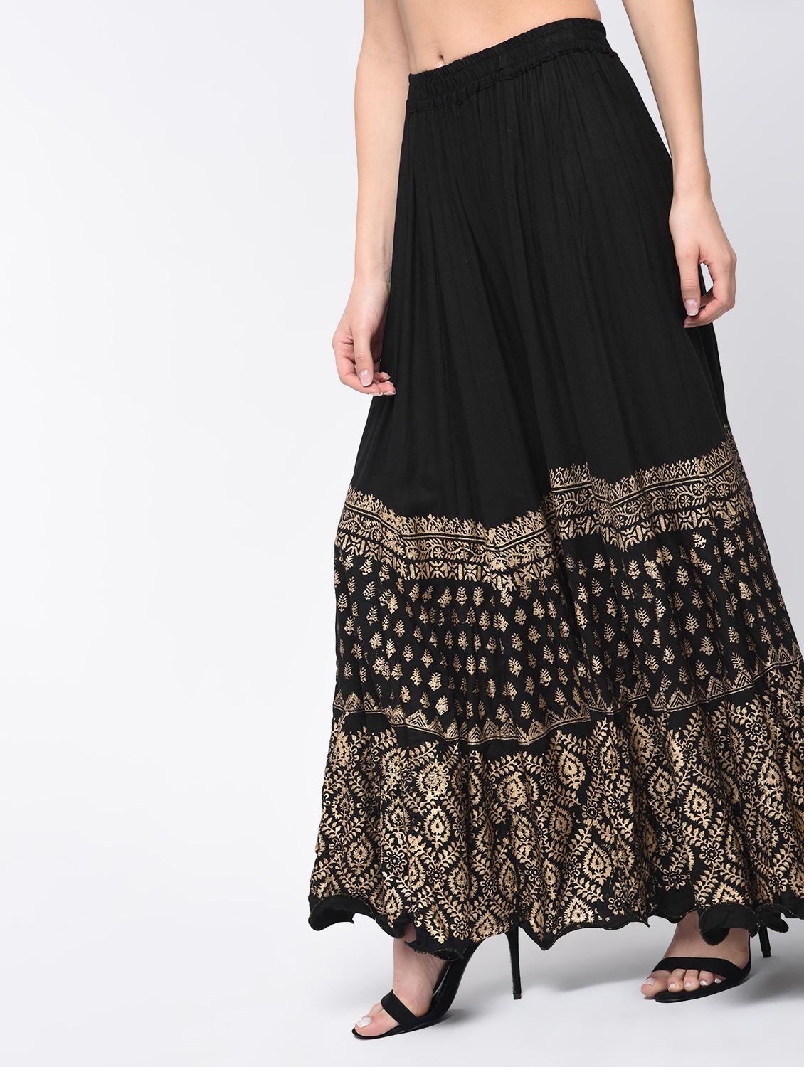 foil printed flared palazzo - 15812910 - Zoom Image - 1