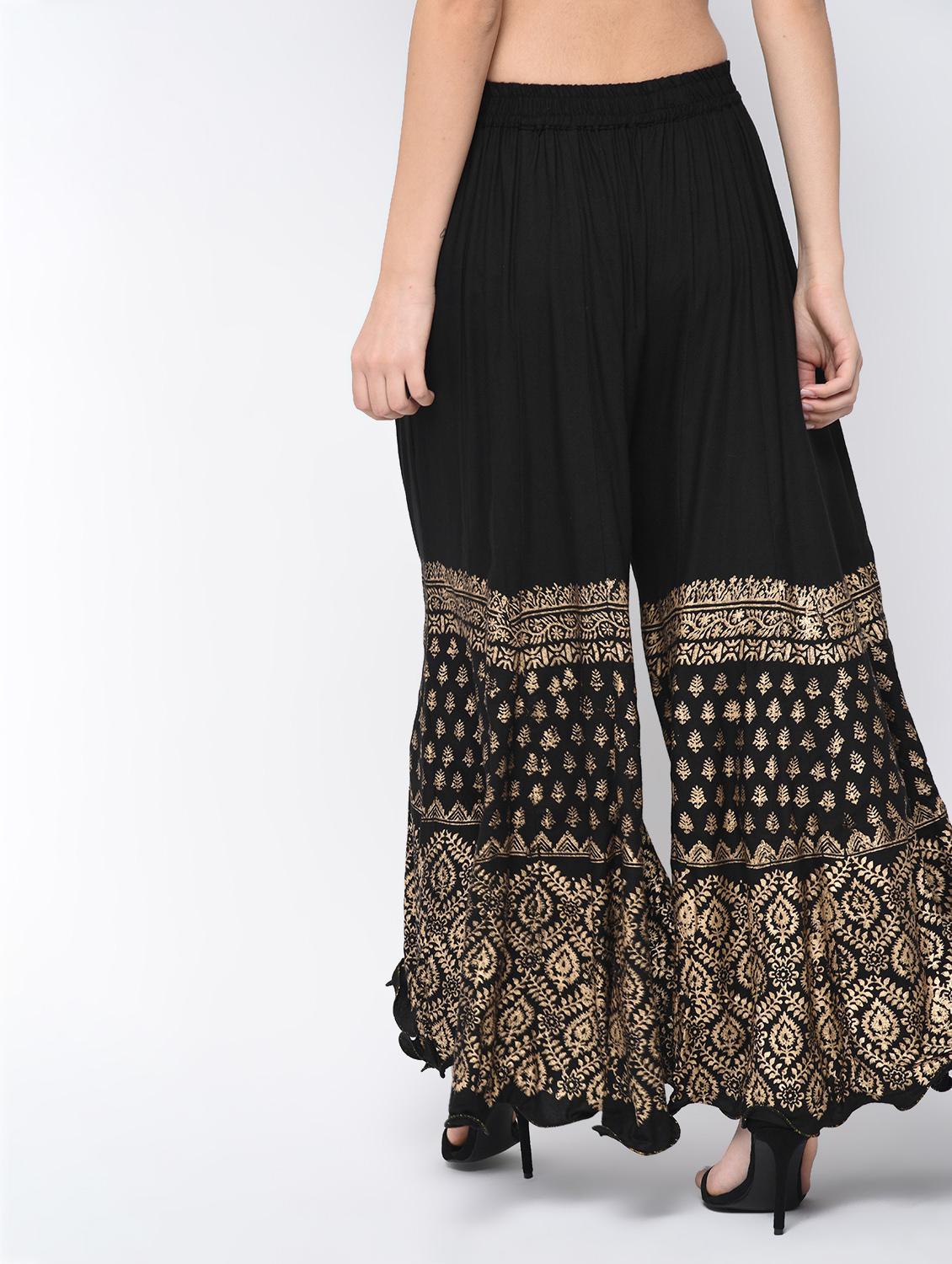 foil printed flared palazzo - 15812910 - Zoom Image - 2