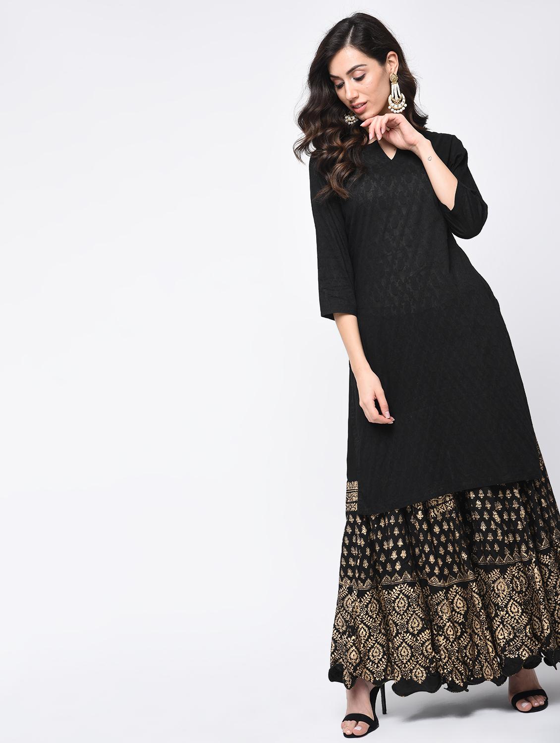 foil printed flared palazzo - 15812910 - Zoom Image - 3