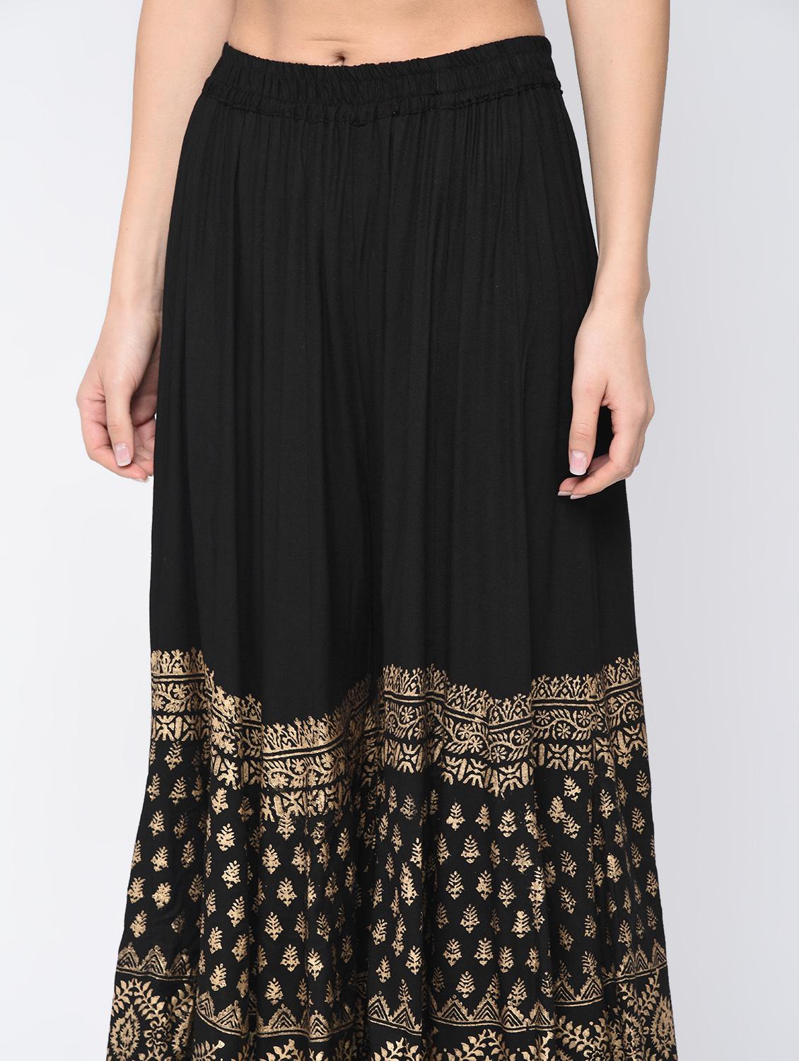foil printed flared palazzo - 15812910 - Zoom Image - 5