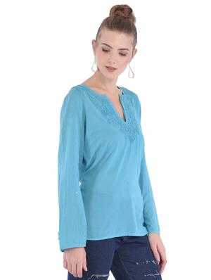 tie back embroidered top - 15813938 - Standard Image - 2