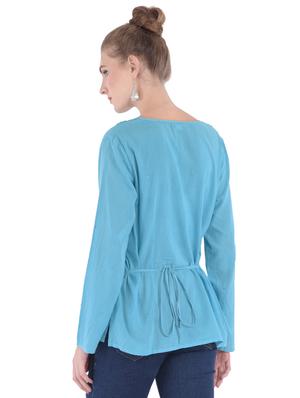 tie back embroidered top - 15813938 - Standard Image - 3