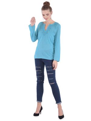 tie back embroidered top - 15813938 - Standard Image - 4