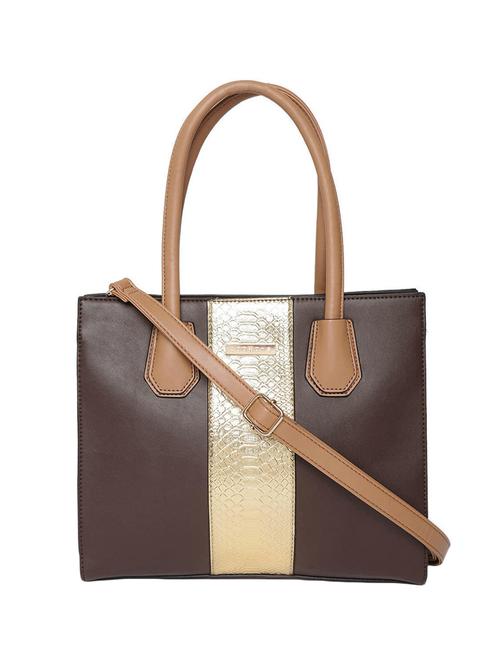 brown leatherette (pu) regular handbag - 15813943 - Standard Image - 1