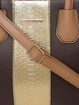 brown leatherette (pu) regular handbag - 15813943 - Standard Image - 4