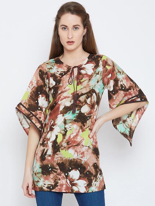 binding detail tie up neck tunic - 15814356 - Very Small Image - 1