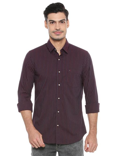 maroon cotton casual shirt - 15814422 - Standard Image - 1